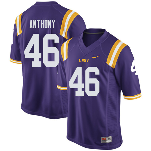 Men #46 Andre Anthony LSU Tigers College Football Jerseys Sale-Purple - Click Image to Close